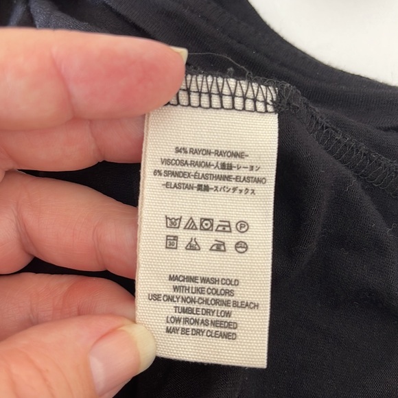 Free People Keepin On Solid Black Tie Sleeve Blouse Medium - Picture 14 of 16